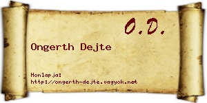 Ongerth Dejte névjegykártya